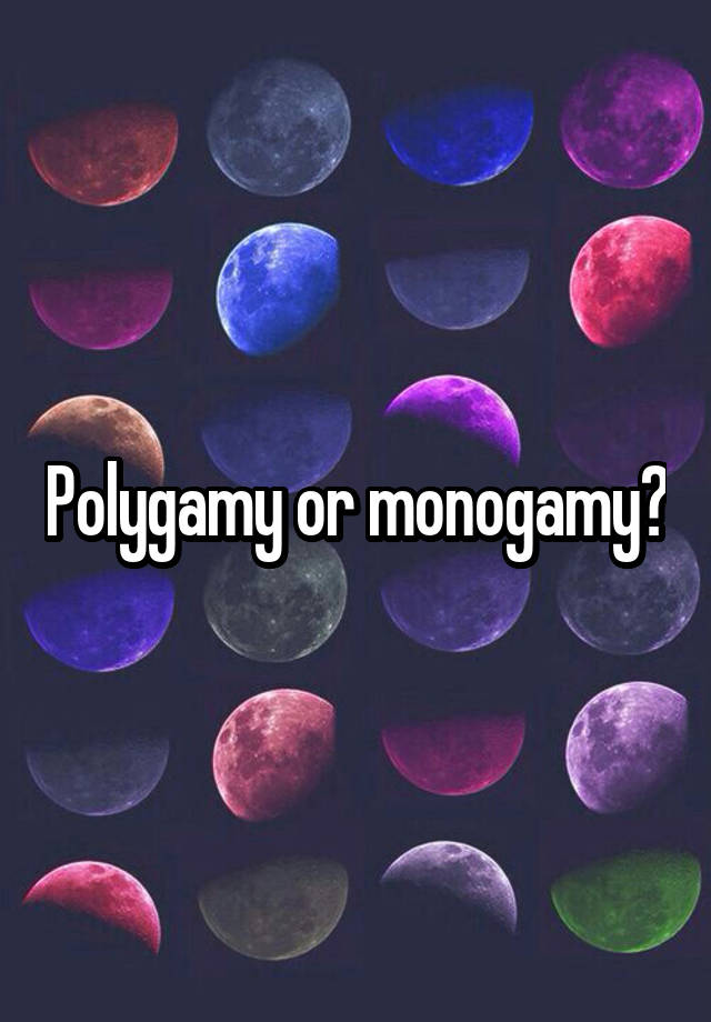 Polygamy or monogamy?