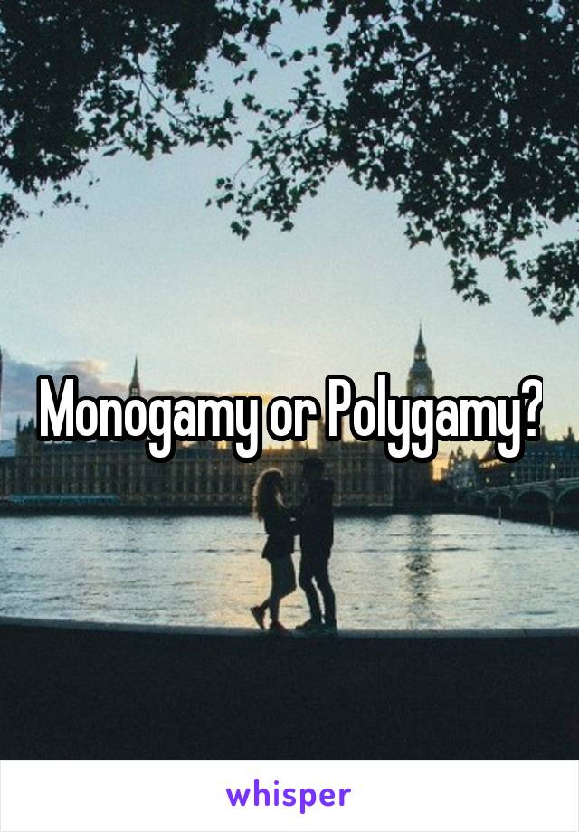 Monogamy or Polygamy?