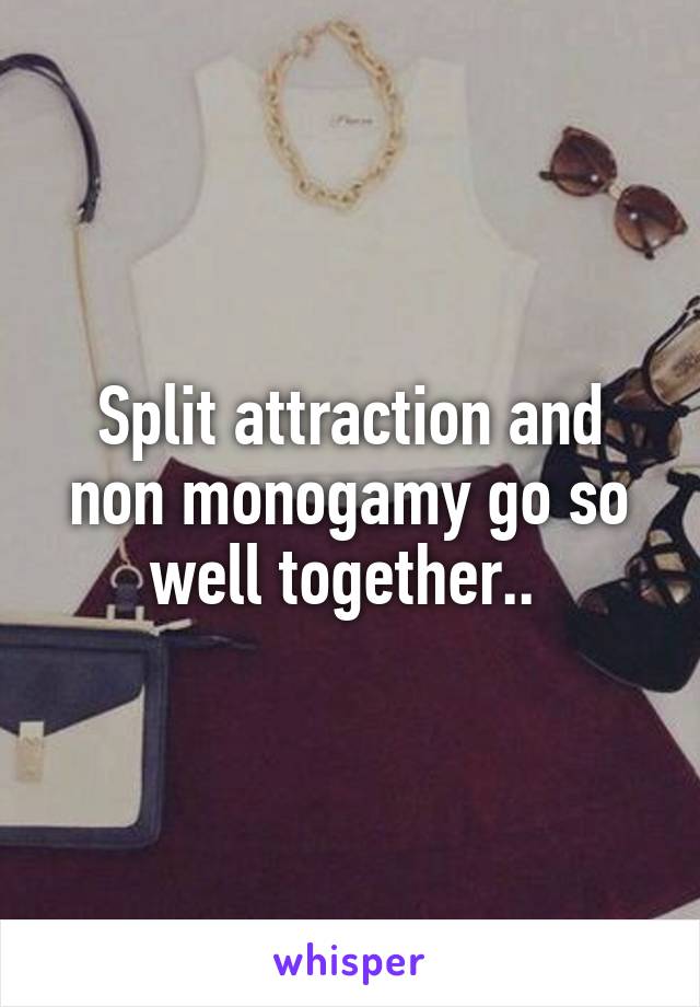 Split attraction and non monogamy go so well together.. 