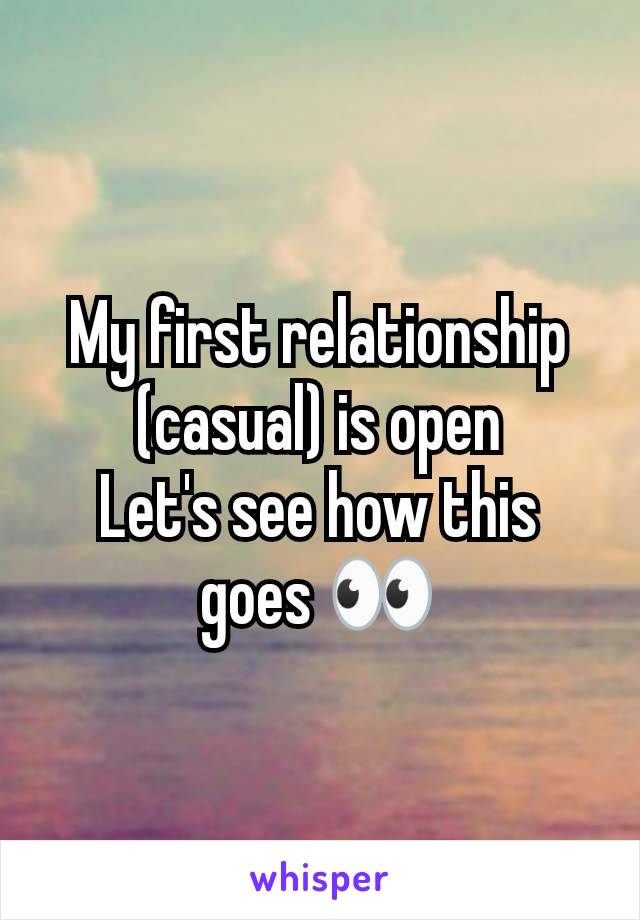 My first relationship (casual) is open
Let's see how this goes 👀