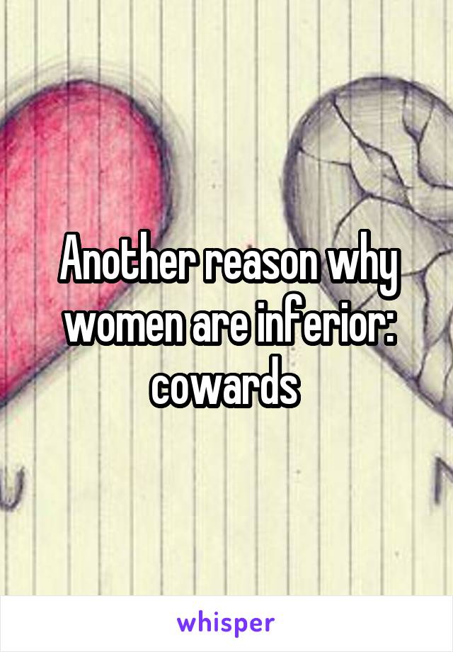 Another reason why women are inferior: cowards 