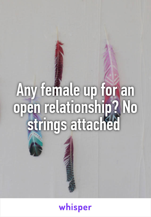Any female up for an open relationship? No strings attached 