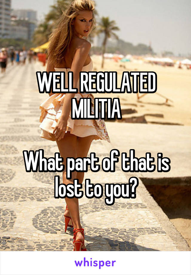 WELL REGULATED MILITIA

What part of that is lost to you?