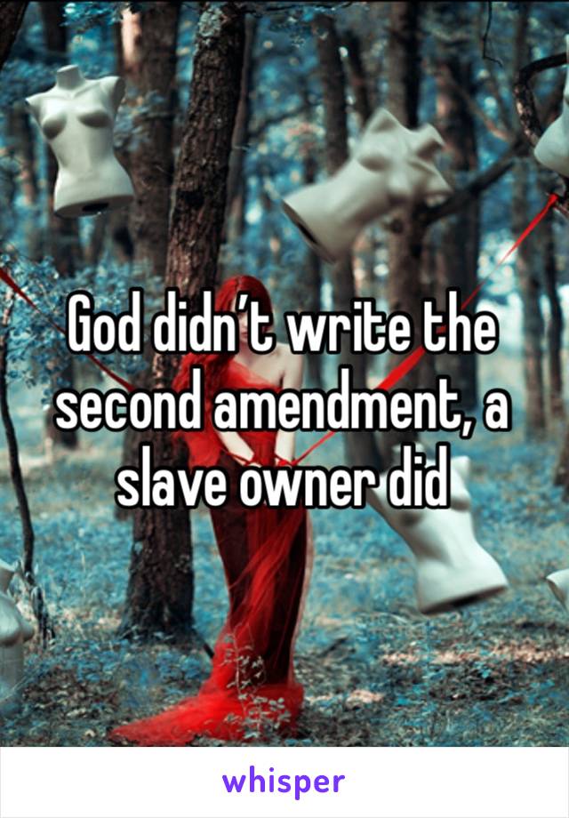 God didn’t write the second amendment, a slave owner did 