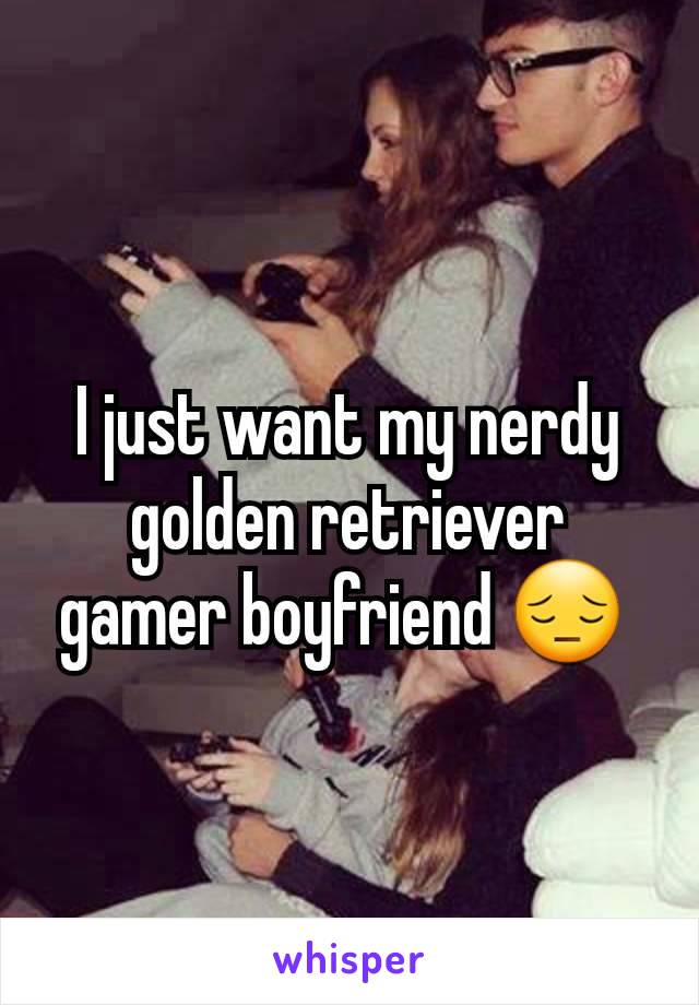 I just want my nerdy golden retriever gamer boyfriend 😔 