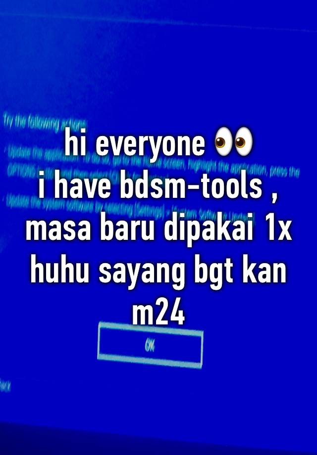 hi everyone 👀
i have bdsm-tools , masa baru dipakai 1x huhu sayang bgt kan 
m24 