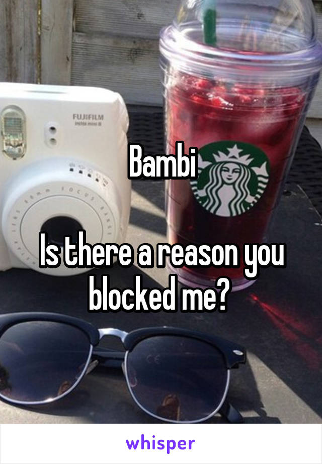 Bambi

Is there a reason you blocked me? 