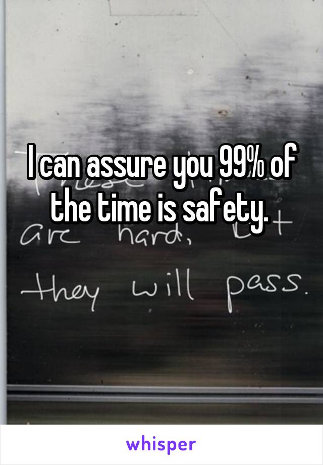 I can assure you 99% of the time is safety. 

