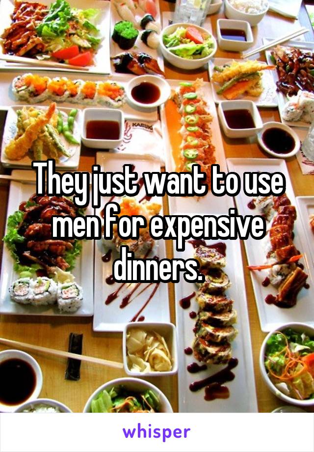 They just want to use men for expensive dinners.