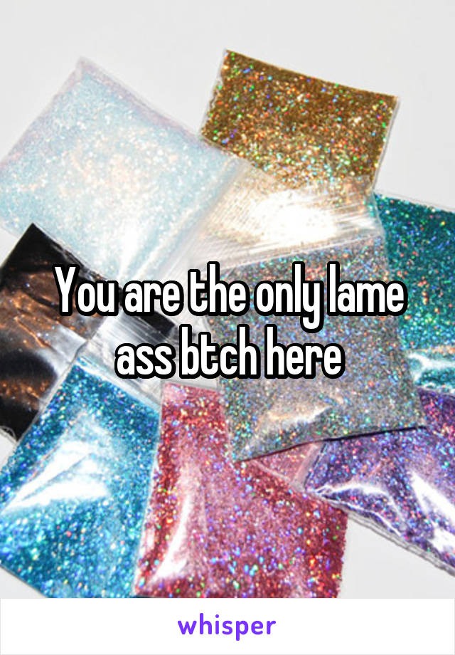 You are the only lame ass btch here