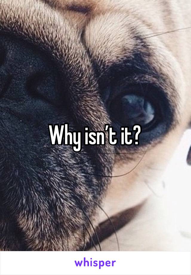 Why isn’t it?