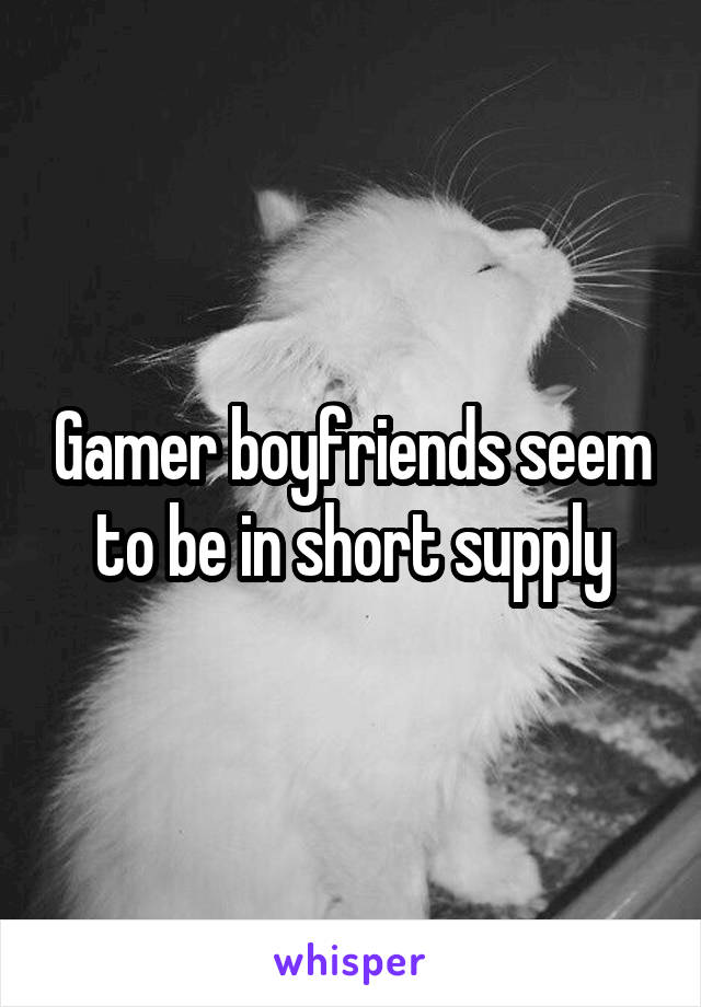 Gamer boyfriends seem to be in short supply