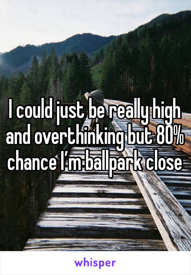 I could just be really high and overthinking but 80% chance I’m ballpark close