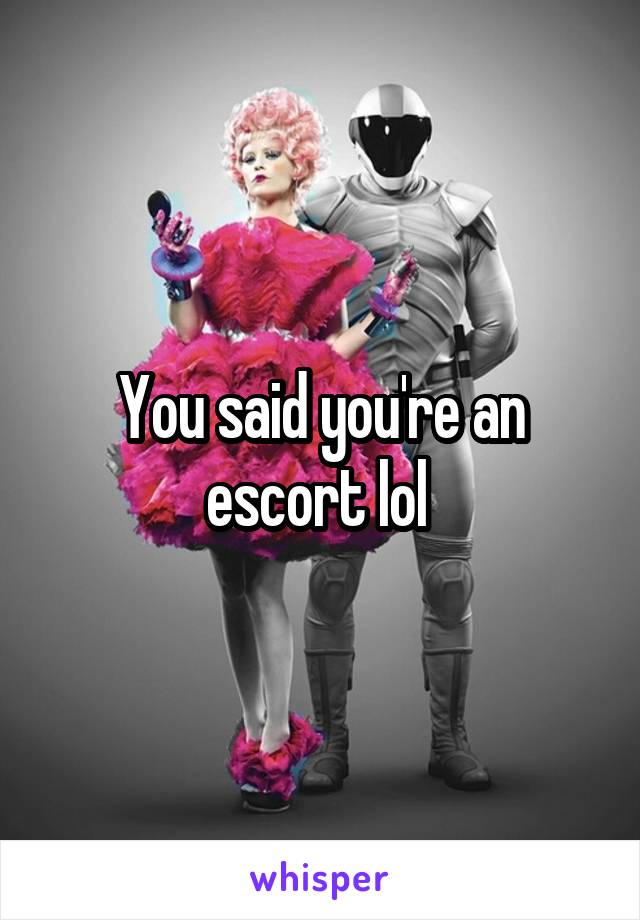 You said you're an escort lol 