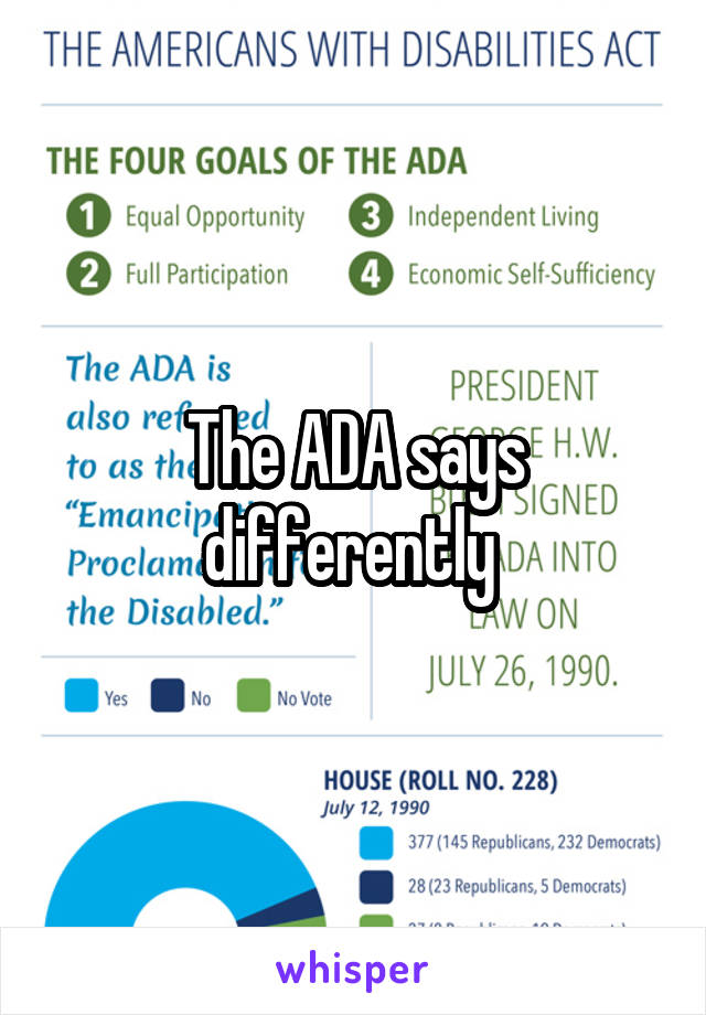 The ADA says differently 