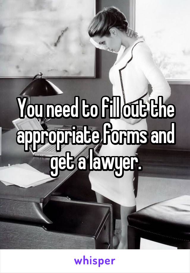 You need to fill out the appropriate forms and get a lawyer.