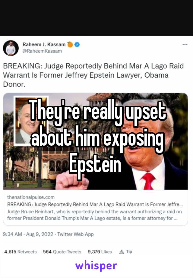 They're really upset about him exposing Epstein 