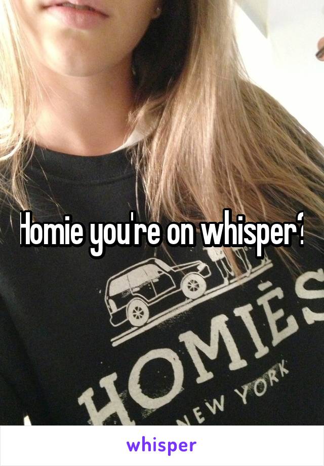 Homie you're on whisper?