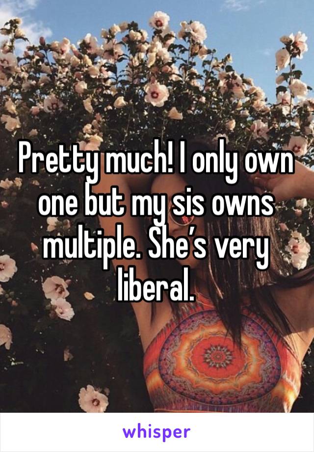 Pretty much! I only own one but my sis owns multiple. She’s very liberal. 