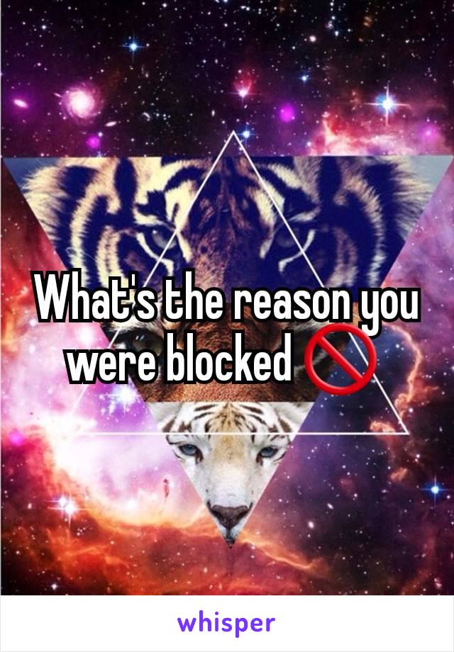 What's the reason you were blocked 🚫 