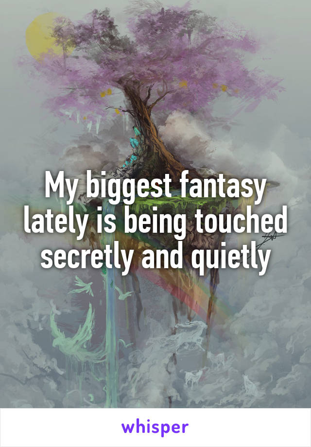 My biggest fantasy lately is being touched secretly and quietly