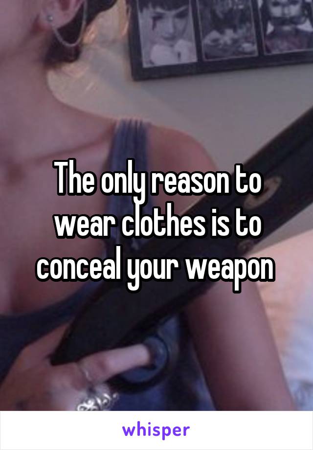 The only reason to wear clothes is to conceal your weapon 