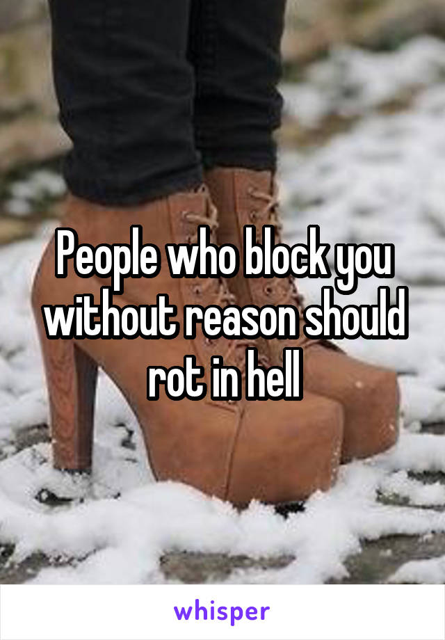 People who block you without reason should rot in hell