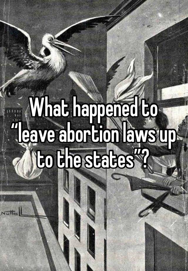 What happened to “leave abortion laws up to the states”?