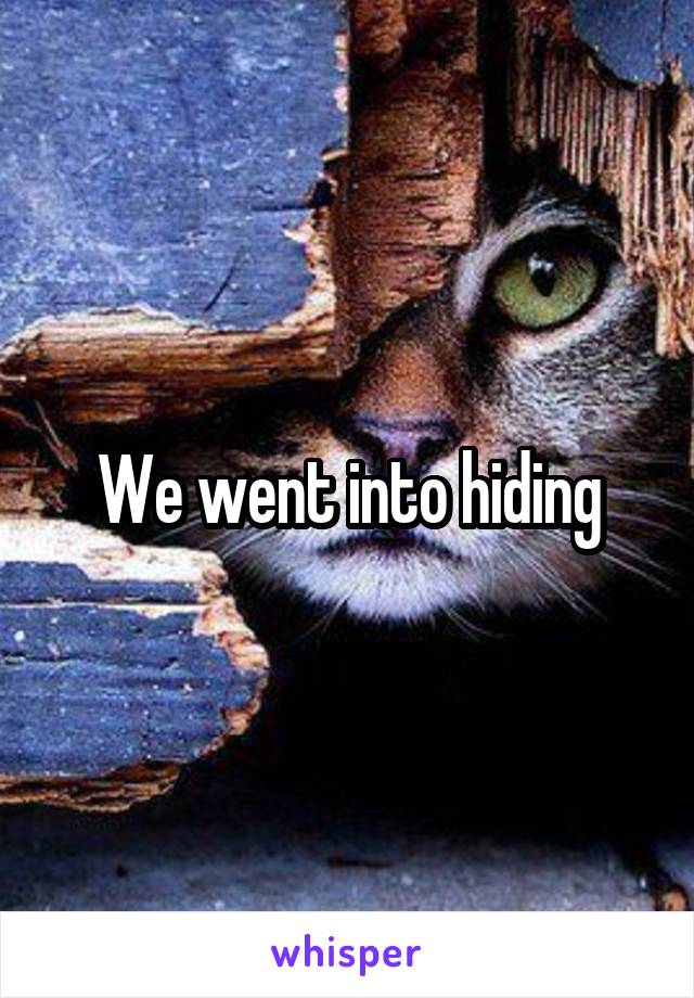 We went into hiding