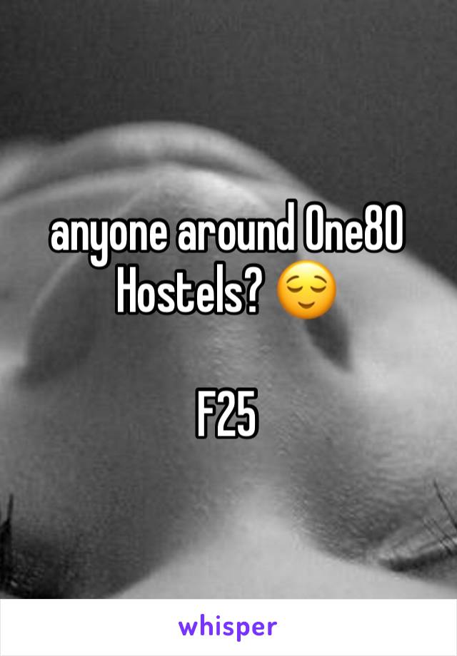 anyone around One80 Hostels? 😌

F25