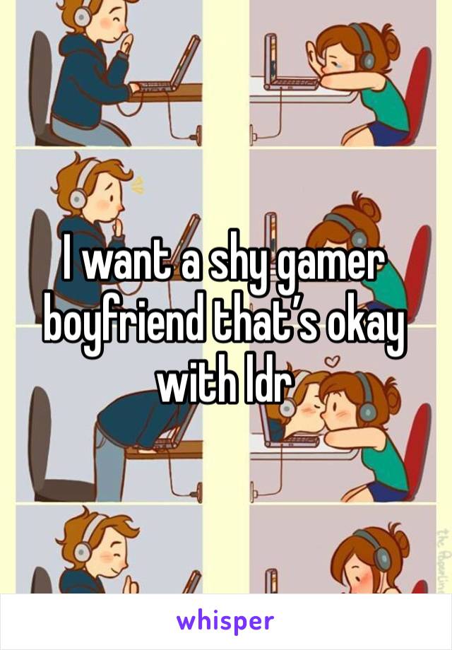 I want a shy gamer boyfriend that’s okay with ldr