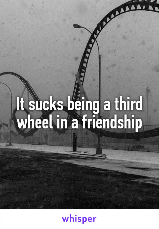 It sucks being a third wheel in a friendship