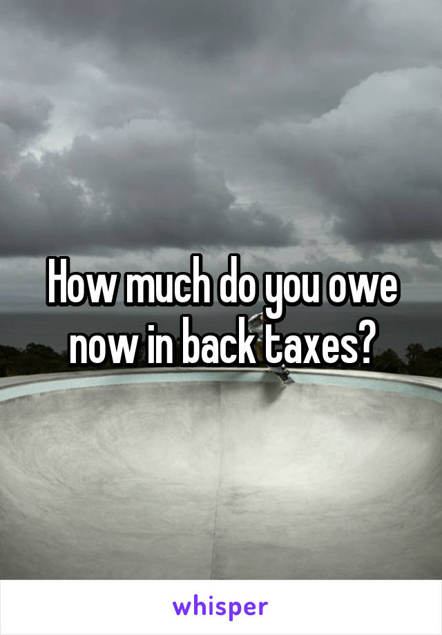 How much do you owe now in back taxes?