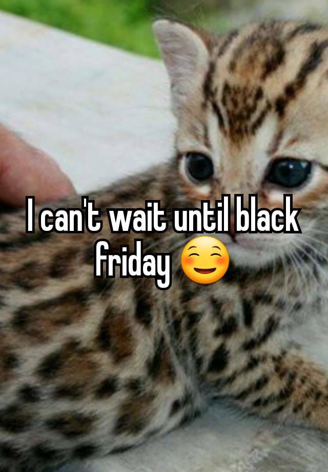 I can't wait until black friday ☺