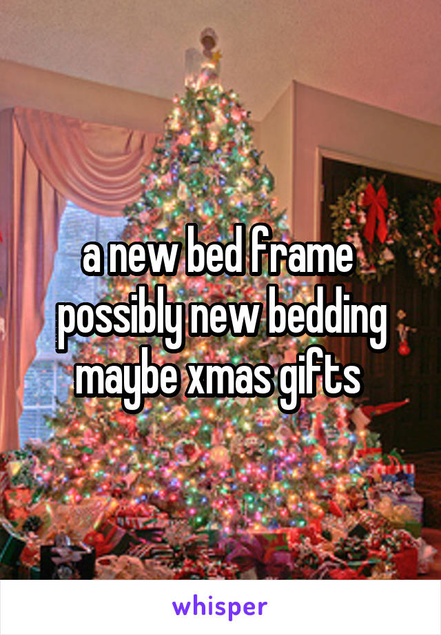 a new bed frame 
possibly new bedding
maybe xmas gifts 