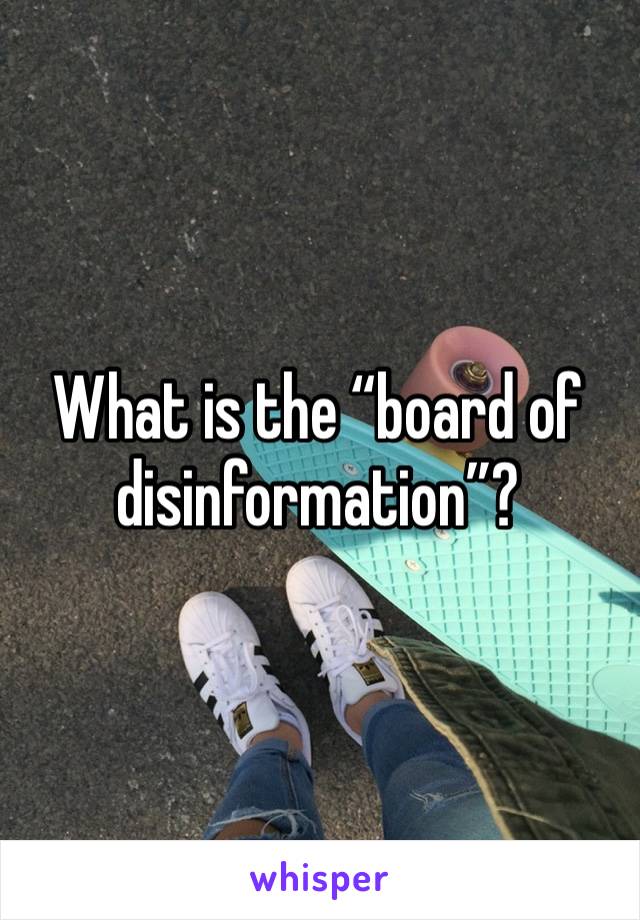 What is the “board of disinformation”?