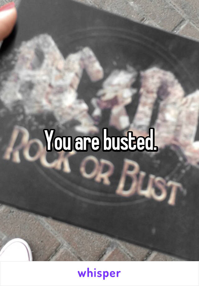 You are busted.