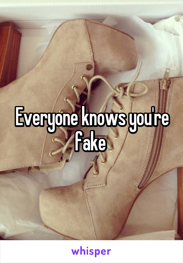 Everyone knows you're fake 