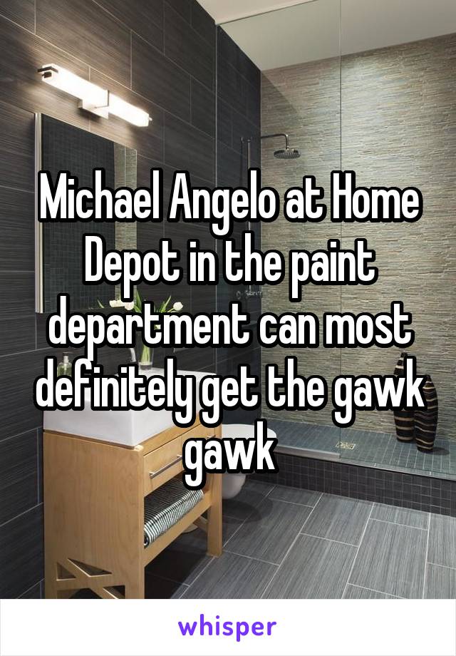 Michael Angelo at Home Depot in the paint department can most definitely get the gawk gawk