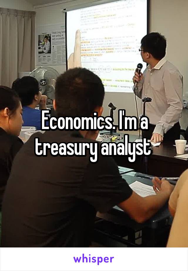 Economics. I'm a treasury analyst 