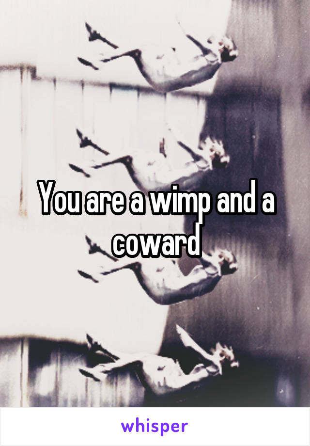 You are a wimp and a coward