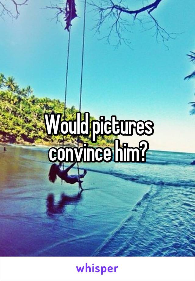 Would pictures convince him?