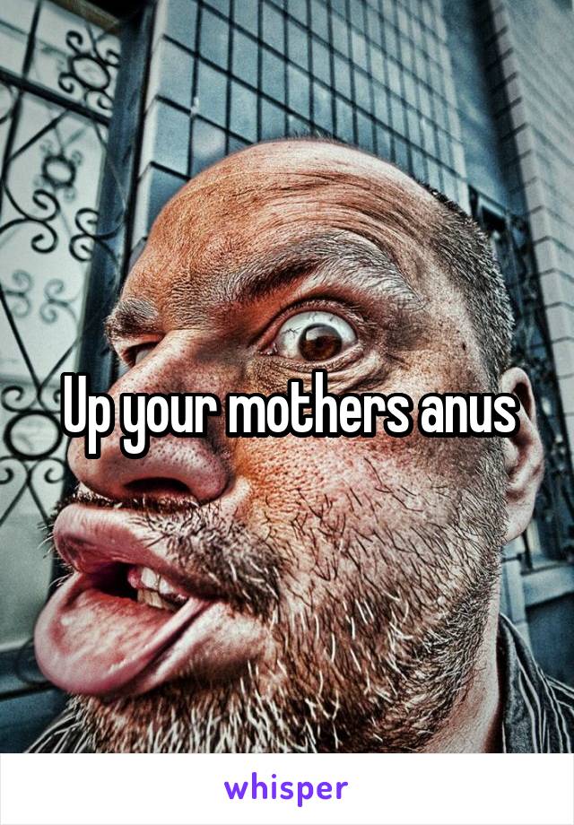 Up your mothers anus