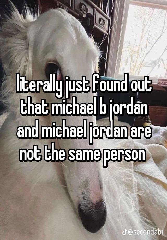 literally just found out that michael b jordan and michael jordan are not the same person 