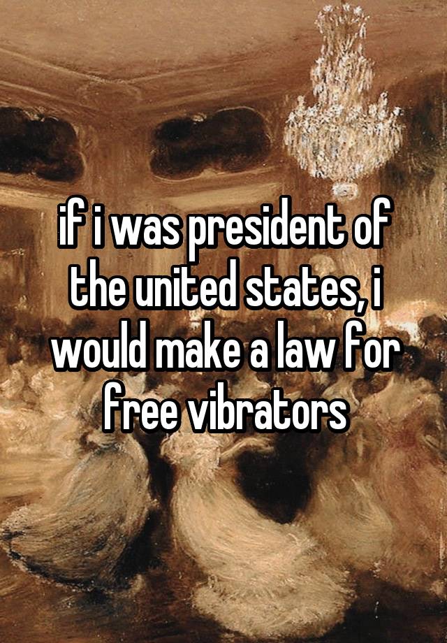 if i was president of the united states, i would make a law for free vibrators