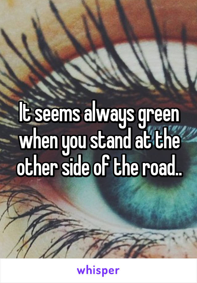 It seems always green when you stand at the other side of the road..