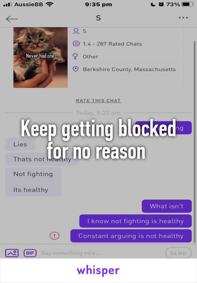 Keep getting blocked for no reason 