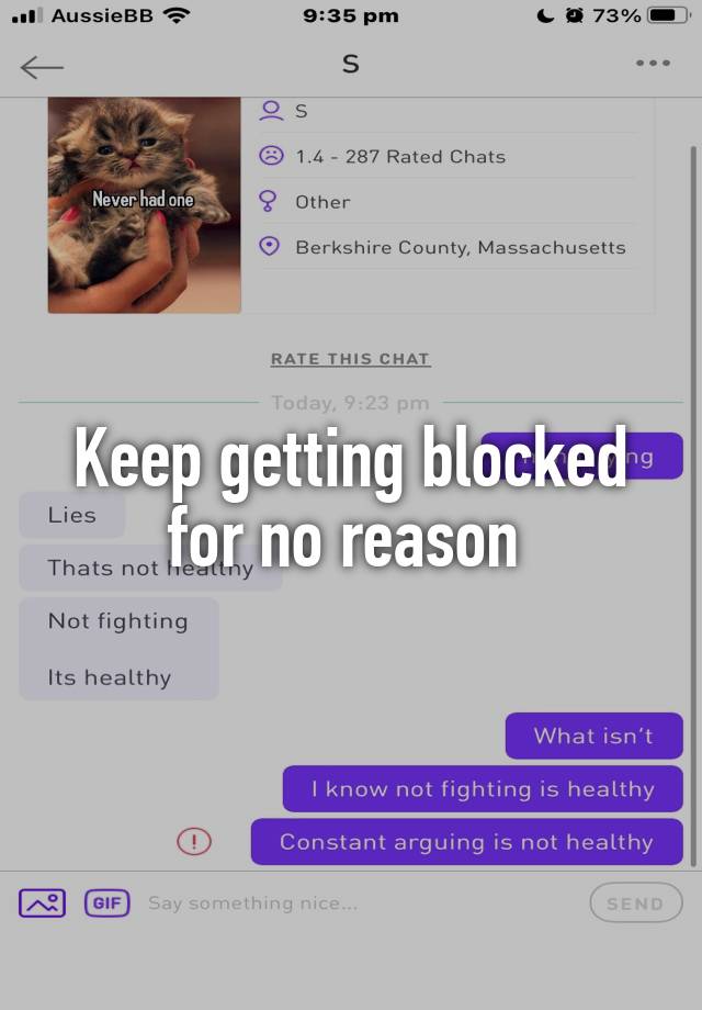 Keep getting blocked for no reason 