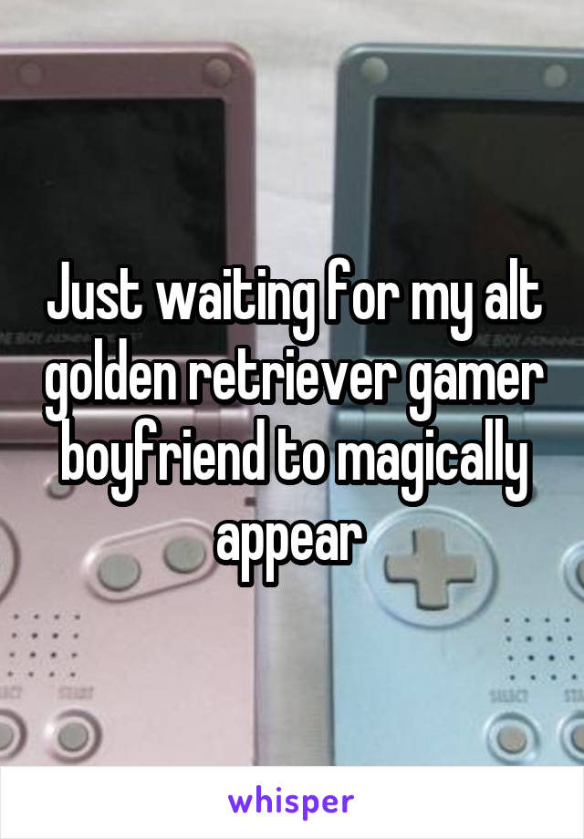 Just waiting for my alt golden retriever gamer boyfriend to magically appear 