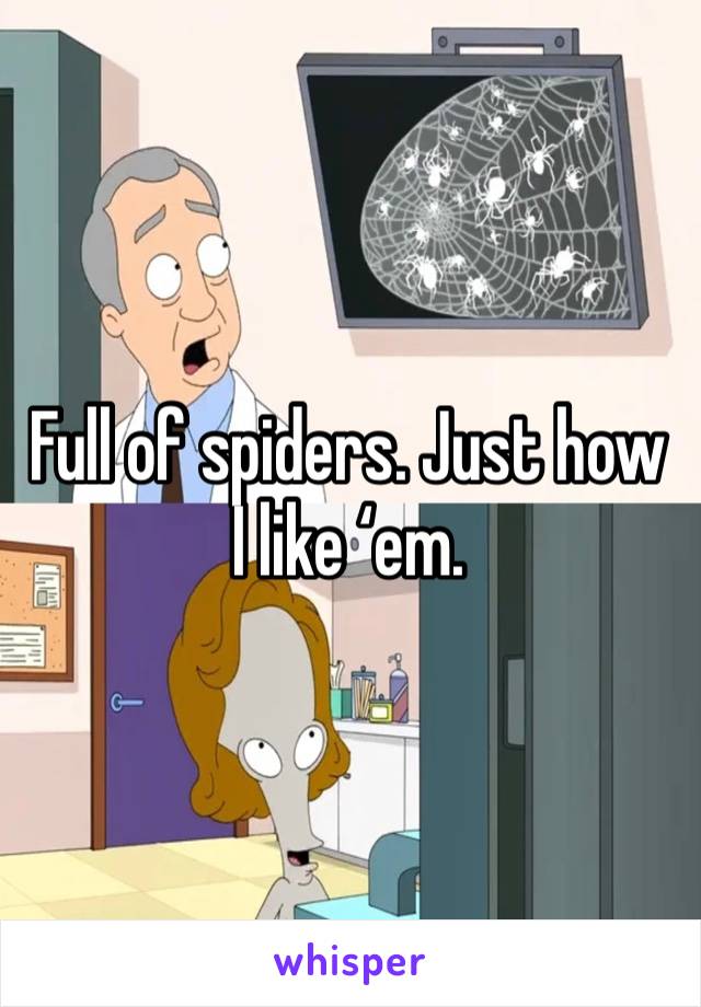 Full of spiders. Just how I like ‘em. 